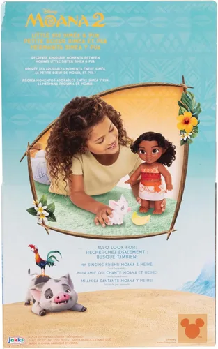 Miniatura 7 de Disney Moana 2 Hermana Pequeña Simea Muñeca y Figura de Pua - Juego de Muñecas para Niñas Oficialmente Licenciado, Gran Regalo de Cumpleaños, Regalo