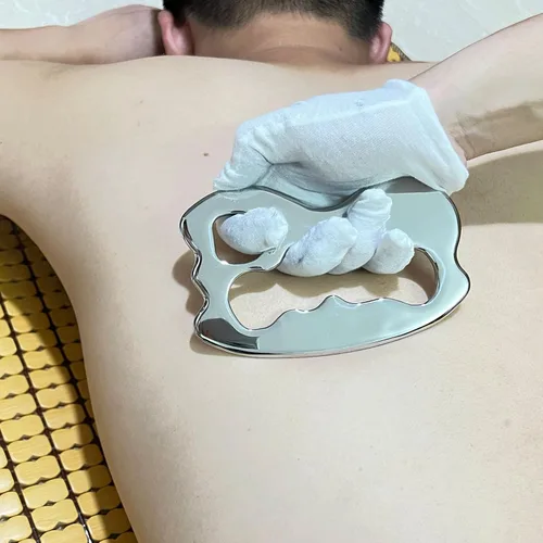 Miniatura 3 de Herramienta de masaje 3 en 1 de acero inoxidable Gua Sha, raspador muscular IASTM para terapia de tejidos blandos y reducir brazos, espalda