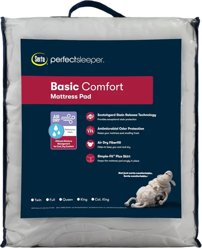 Miniatura 6 de Serta Air Dry Protector de Colchón Acolchado de Tela de Rendimiento de Comodidad Básica, Cubrecolchón Refrescante y Transpirable, Protección que