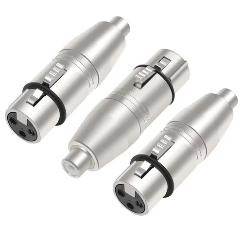 Paquete de 3 adaptadores RCA hembra a XLR de 3 pines, convertidor de género cambiador de audio, adaptador XLR a RCA para amplificador mezclador