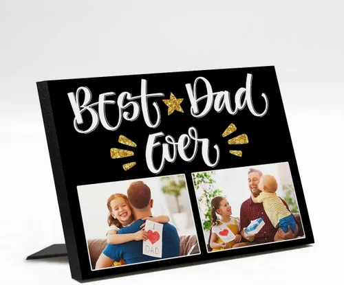Miniatura 24 de InterestPrint Panel de fotos personalizado para papá y nombre para exhibición de mesa Daddy to Us You're the World, marco de fotos personalizado