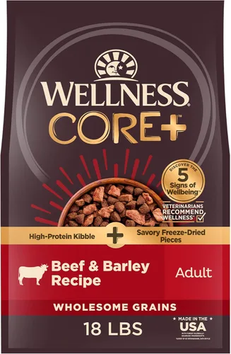 Miniatura 16 de Wellness CORE+ Alimento seco para perros con trozos liofilizados, granos integrales, alto en proteínas, natural, receta original de pavo y pollo