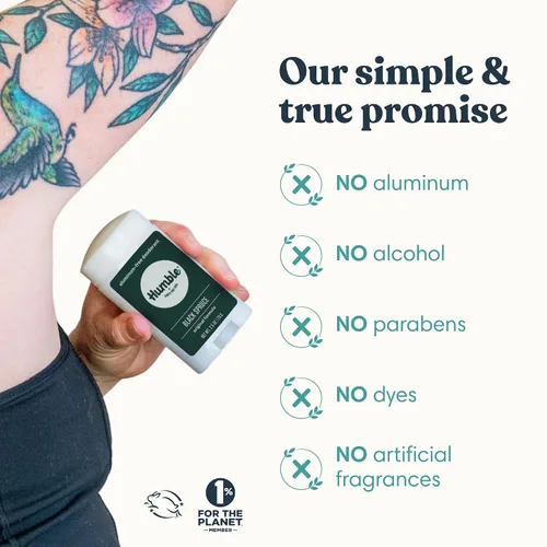 Miniatura 5 de Humble - Desodorante sin aluminio para mujeres y hombres, Black Spruce - Desodorante natural limpio y fresco en barra con aceites esenciales para un