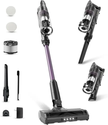 Miniatura 10 de Aspiradora Inalámbrica Candy, Aspiradoras de Palo de 65 Minutos para el Hogar, 400W/190AW Succión Potente, Anti-Enredos, Pantalla LED, Autoportante