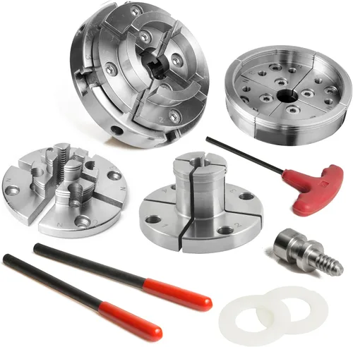 Miniatura 13 de NCK-3.75ZN/S1 Mandril de Torno para Madera 3-3/4" Juego de Mandril Autocentrante 1"x 8TPI Rosca Directa con tornillos prisioneros de bloqueo