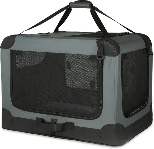 Miniatura 13 de Amazon Basics Jaula suave plegable portátil para perros, puerta doble, perrera de viaje plegable, fácil de instalar, resistente, segura, XL 42 x 31