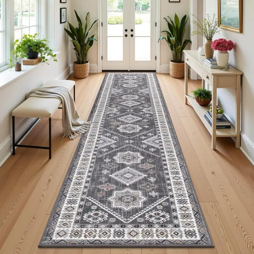 Miniatura 12 de HEBE - Juego de alfombras de cocina bohemias de 3 piezas con corredor, alfombras de cocina antideslizantes y tapetes lavables para piso de cocina