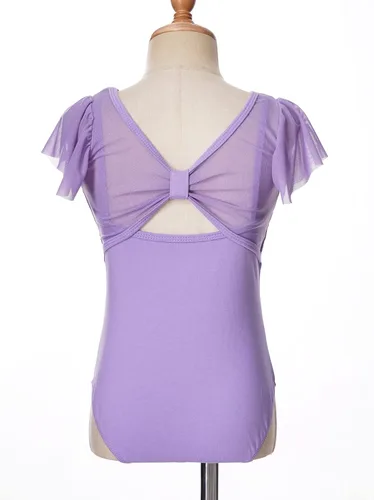 Miniatura 29 de JEATHA Leotardos de ballet para niñas, camisetas de baile, bailarina, encaje floral, con botones, entrepierna