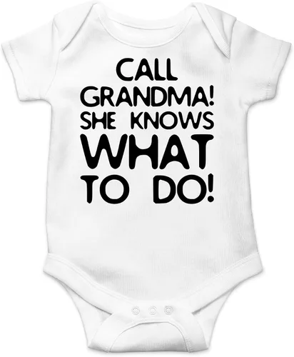 Miniatura 9 de CBTwear Call Grandma She Knows What To Do Baby Bodysuit - Adorable mameluco Ropa Unisex Humor Romper