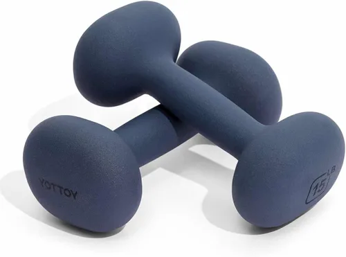 YOTTOY Juego de 2 mancuernas de peso para mujer, mancuernas de 2 a 15 libras, pesas de mano antideslizantes para entrenamientos en casa, mancuernas