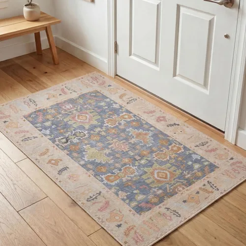 Miniatura 142 de Kuden Alfombra pequeña de 2 x 3, lavable a máquina, parte trasera antideslizante, estilo vintage, suave, pelo bajo, alfombras de área para entrada