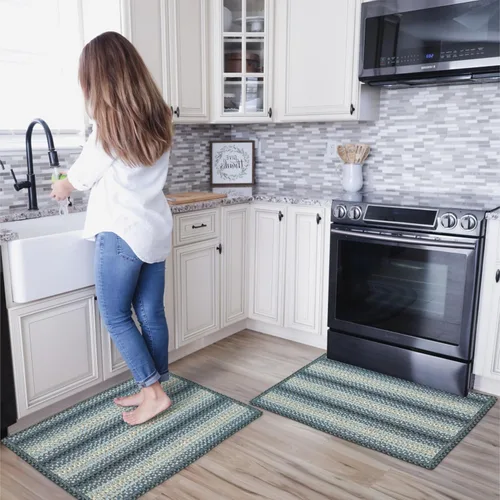 Miniatura 13 de Homespice Blackbird - Alfombras de baño trenzadas antideslizantes de 17 x 29 pulgadas, rectangular, negro y tostado, fabricadas con polipropileno