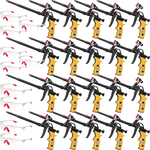 Miniatura 12 de Pistola aislante de espuma en aerosol profesional (2 pistolas de espuma + 8 boquillas), pistola de espuma expandible recubierta de teflón, pistola
