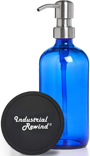 Miniatura 7 de Dispensador de jabón transparente con bomba de jabón o loción de bronce aceitado. El dispensador de vidrio de 8 onzas viene con posavasos
