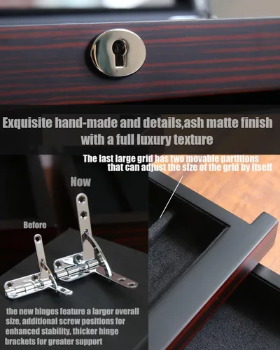 Miniatura 6 de Estuche Expositor de Cuchillo de Bolsillo para Hombre, Soporte de Colección de Cuchillos Plegables de 22-26 Pulgadas con Acabado Ébano, Organizador