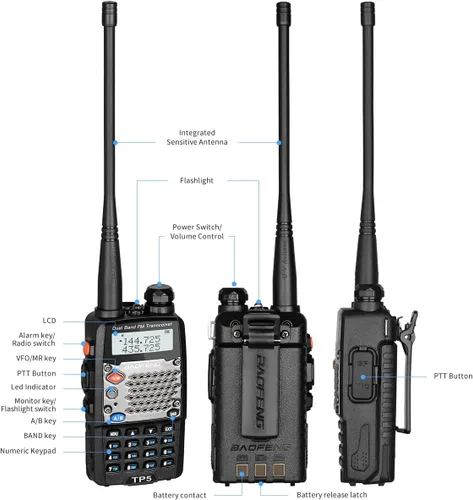 Miniatura 2 de BAOFENG Radioaficionado UV-5R versión mejorada de 8 W, UV5R de 2ª generación (versión de actualización UV5R) 1 paquete