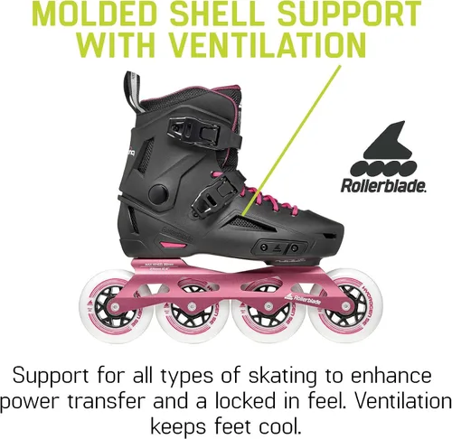 Miniatura 5 de Rollerblade Lightning 90 - Patín en línea urbano para mujer, negro y sangría