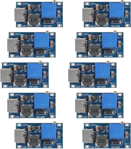 Miniatura 9 de AITRIP 10 piezas MT3608 DC-DC convertidor de impulso 2A módulo ajustable de aumento de voltaje regulador de voltaje de entrada 2V-24V a 5V-28V