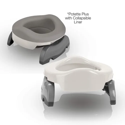 Miniatura 3 de Potette Plus Potty Value Pack: Kalencom Potette Plus 2 en 1 portátil y forro plegable reutilizable para uso doméstico (blanco/gris)