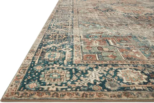 Miniatura 4 de Loloi Colección Margot MAT-02 Terracota/Laguna 5'-0" x 7'-6" Alfombra de área tradicional con CloudPile, alfombra de patrón grande sin pelusa