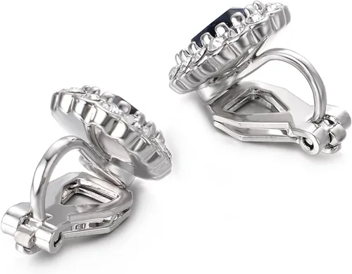 Miniatura 4 de Yoursfs Austria - Aretes de clip de cristal para mujer, chapados en oro de 18 quilates, joyería de moda con halo de circonita cúbica, aretes sin
