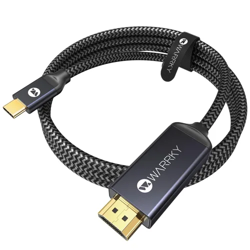 Miniatura 11 de Warrky Cable USB C a HDMl 4K a 60Hz [alta velocidad, chapado en oro] Cable tipo C a HDMl 2.0, Thunderbolt 4/3 a HDMl, compatible con iPhone 16 Pro