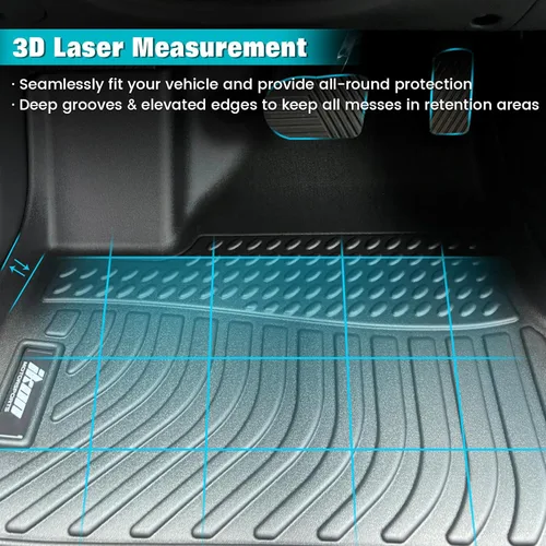 Miniatura 4 de FREEMOTOR802 Compatible con alfombrillas de piso Honda Accord 2023-2025, alfombras moldeadas 3D de 1ª 2ª fila de protección delantera y trasera