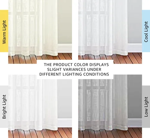 Miniatura 3 de NICETOWN Cortinas de lino transparente blanco para ventanas de 84 pulgadas de largo, cortinas verticales semitransparentes con ojales en la parte
