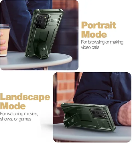 Miniatura 4 de Dexnor Funda para Samsung Galaxy Note 20 Ultra 5G, [Protector de pantalla y soporte integrados] Protección de grado militar resistente a prueba