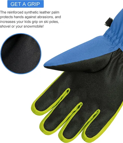 Miniatura 5 de ThxToms Guantes de invierno para niños, impermeables, guantes de nieve para niños y niñas, clima frío, deportes al aire libre, snowboard, bicicleta