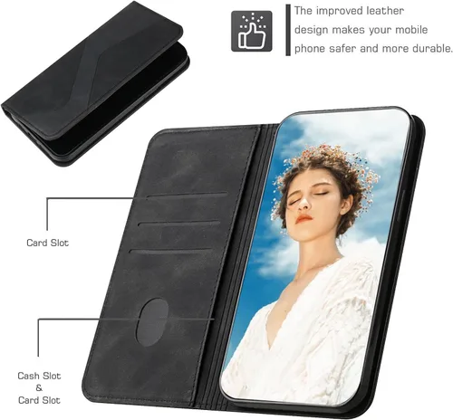 Miniatura 3 de IVY Poco X3 Funda Billetera Para Poco X3, Cartera De Atracción Magnética En Forma De S Funda De Teléfono Flip Cover (Skin Touch Feeling) Para Xiaomi