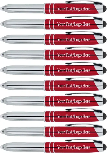 Miniatura 7 de 50 bolígrafos personalizados, linterna, lápiz óptico con texto o logotipo personalizado, paquete a granel, para marketing, fiestas y eventos, surtido