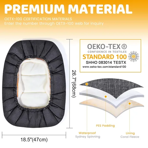 Miniatura 5 de Fundas de asiento de coche Orzbow para bebés invierno, cubierta universal de asiento de coche para bebé con cuello ajustable, cubierta de asiento