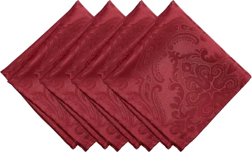 Miniatura 6 de Elrene Home Fashions Caiden Elegance Servilletas de tela de damasco (juego de 4), 17 x 17 pulgadas, color dorado
