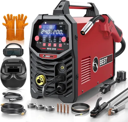 Miniatura 12 de BESTMIG 135A Soldador MIG - Soldador de núcleo de flujo 3 en 1, máquina de soldadura MIG/Lift TIG/Stick - Inversor IGBT portátil - 110 V con casco