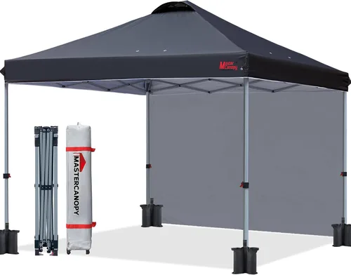 Miniatura 23 de MASTERCANOPY - Toldo desplegable duradero con 1 pared lateral (6.6 x 6.6 pies, caqui)