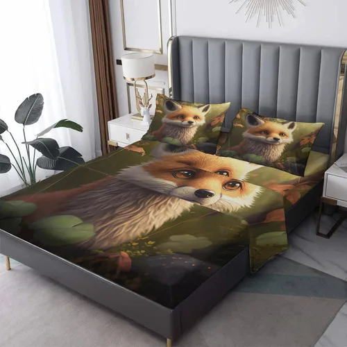 Miniatura 8 de Border Collie Sábanas tamaño individual XL, sábanas para perro, sábanas y fundas de almohada estampadas, juego de 3 piezas, sábana bajera ajustable