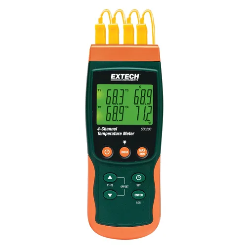 Extech SDL200 Termómetro de cuatro canales SD Logger