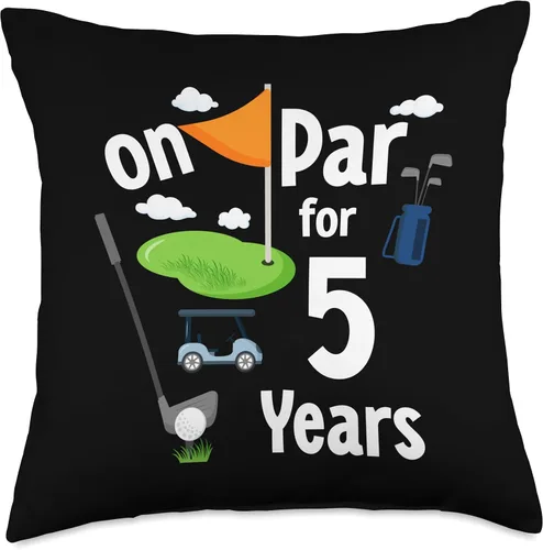 Miniatura 4 de On Par 5th Birthday Golf Player Theme 5 Year Old B-Day Throw Pillow, 16x16, Multicolor