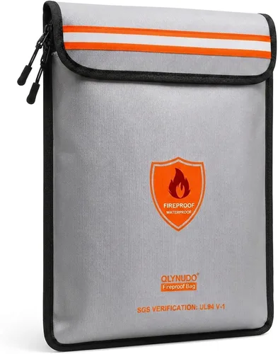 Miniatura 9 de Bolsa de documentos ignífuga – Bolsa de dinero impermeable ignífuga con cremallera para efectivo/documentos importantes/objetos de valor