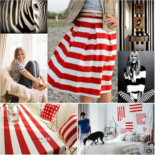 Miniatura 6 de Tela a rayas blancas rojas - Sofia Stripes Cortina Material de tapicería 55.1 in de ancho