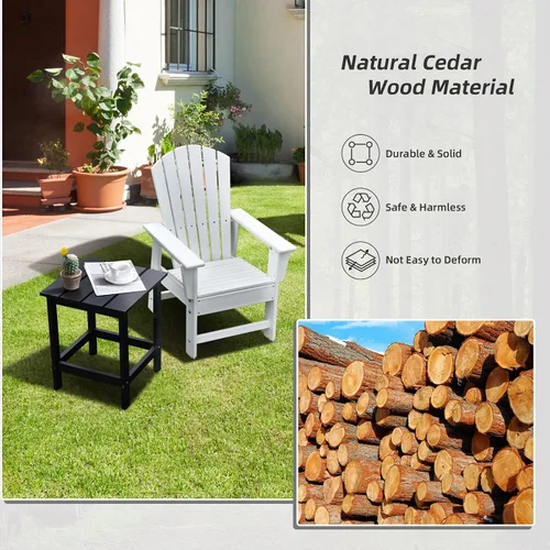 Miniatura 4 de Tangkula Mesa auxiliar cuadrada para exteriores, mesa Adirondack, mesas auxiliares para silla para interiores y exteriores, resistente a