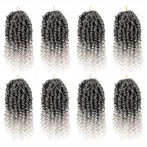 Miniatura 57 de Bileaf Cabello de Ganchillo Passion Twist Pre-retorcido de 10 Pulgadas, 8 Paquetes de Ganchillo Passion Twist, Cabello Corto Passion Twist