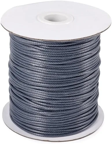 Miniatura 17 de Cordón de poliéster encerado coreano de 100 yardas, hilo de cordón trenzado beige para collar, cuerda de alambre de 0.079 pulgadas con carrete