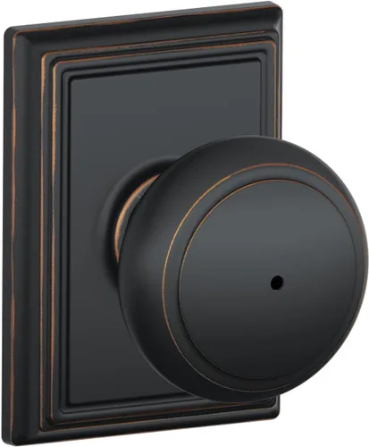Miniatura 26 de Schlage F10 AND 716 ADD - Pomo Andover con moldura Addison, cerradura de paso para pasillos y armarios, bronce envejecido