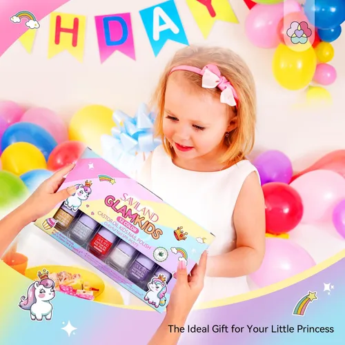 Miniatura 7 de SAVILAND Glamkids - Juego de esmaltes de uñas para niños: 12 colores de secado rápido, no tóxico, para niños pequeños, esmalte de uñas despegable a
