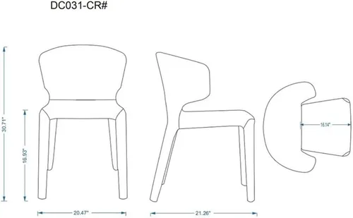 Miniatura 3 de Manhattan Comfort Conrad - Sillas de comedor modernas de mediados de siglo, muebles de cocina tapizados de tweed con respaldo contorneado, acolchado
