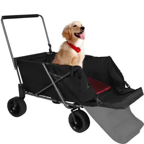 REDCAMP Carro Plegable para Perros con Extremo Trasero Extensible de Servicio Pesado, 220L Carrito Utilitario Plegable Grande Cochecito para Perros