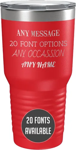 Miniatura 48 de Vaso de acero inoxidable aislado con tapa de 20 onzas (17 colores) personalizado con recubrimiento en polvo, grabado personalizado, nombre