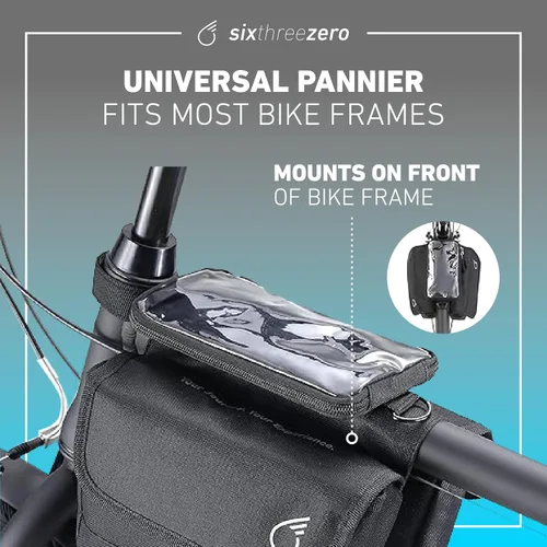 Miniatura 6 de sixthreezero Bolsa de bicicleta de montaje en marco, bolsa universal impermeable para bicicleta, bolsas de almacenamiento de carga de doble cara